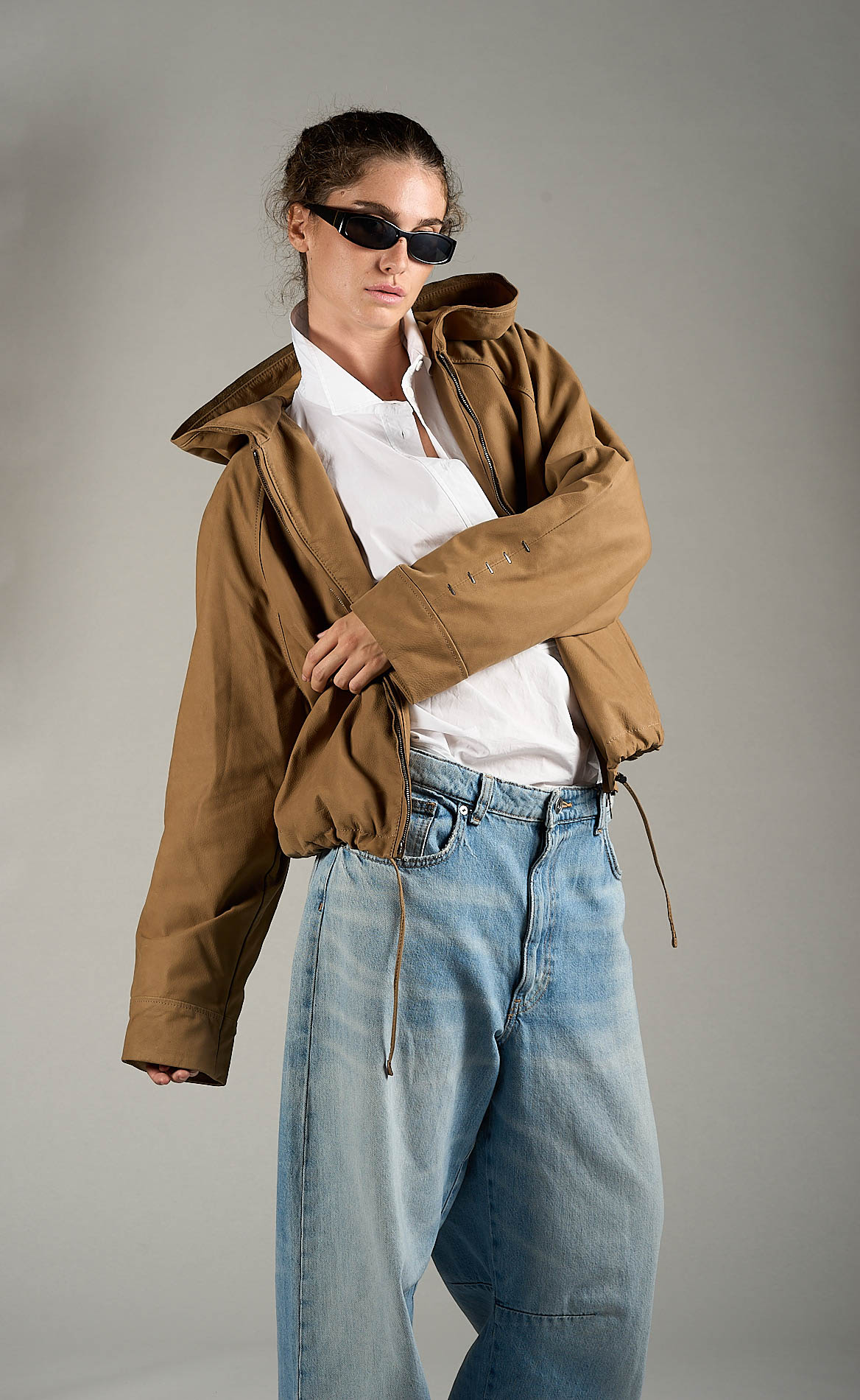 DANIELE BASTA LEATHER AND SILVER JACKET 